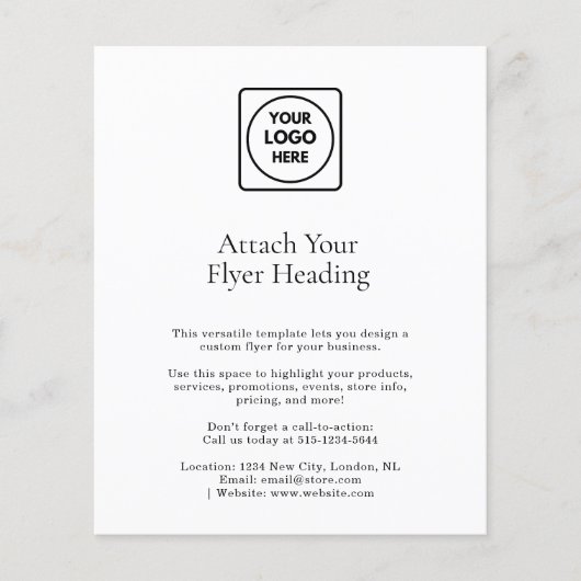 Witte minimalistische Logo | Schone, eenvoudige za Flyer (Voorkant)