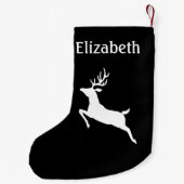 Witte minimalistische luidspreker Silhouette op zw Kleine Kerstsok (Achterkant)