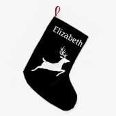 Witte minimalistische luidspreker Silhouette op zw Kleine Kerstsok (Voorkant (Hangend))