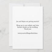 Witte minimalistische moderne bruiloft save the da date (Achterkant)