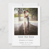 Witte Minimalistische Moderne Foto Save The Date (Voorkant)