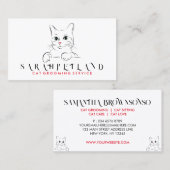 Witte minimalistische moderne natuurlijke kat visitekaartje (Voorkant / Achterkant)