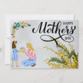 Witte minimalistische Moederdag Wenskaart Feestdagenkaart (Voorkant)