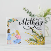 Witte minimalistische Moederdag Wenskaart Feestdagenkaart (Staand voorkant)