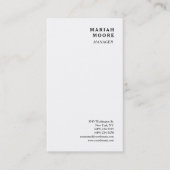 Witte minimalistische persoonlijke presentatie visitekaartje (Voorkant)