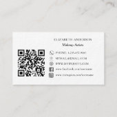 Witte minimalistische QR-code social media premium Visitekaartje (Achterkant)