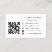 Witte minimalistische QR-code sociale media Visitekaartje (Achterkant)