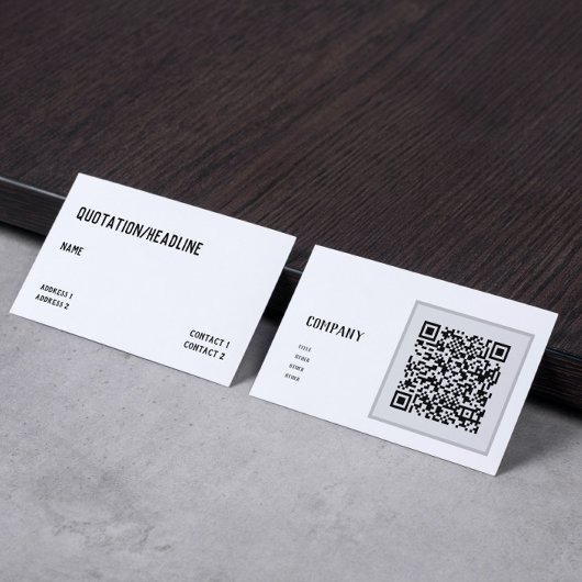 witte minimalistische - QR-code - Visitekaartje