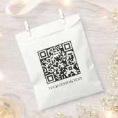 Witte Minimalistische QR | Schoon Aangepaste Tekst Bedankzakje (Geknipt)