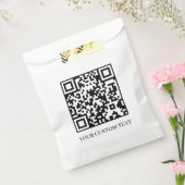 Witte Minimalistische QR | Schoon Aangepaste Tekst Bedankzakje (Gezegeld)