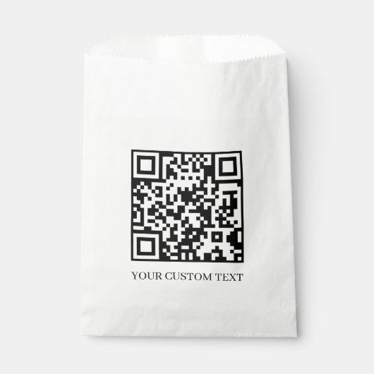 Witte Minimalistische QR | Schoon Aangepaste Tekst Bedankzakje (Voorkant)