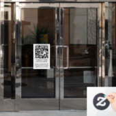 Witte Minimalistische Schone QR-code Ruitsticker Raamsticker (Kantoordeur)