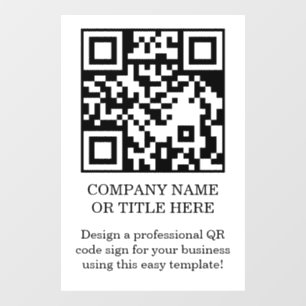 Witte Minimalistische Schone QR-code Ruitsticker Raamsticker