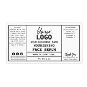 Witte minimalistische serumlabels etiket (Voorkant)