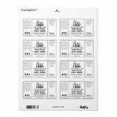 Witte minimalistische serumlabels etiket (Full Sheet)