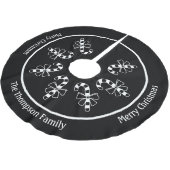 Witte minimalistische snoepjes op zwart met tekst kerstboom rok (Gekanteld)