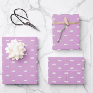 Witte minimalistische strepen op grijs roze inpakpapier vel