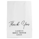 Witte Minimalistische Trouwfeest Bedankt Medium Cadeauzakje (Achterkant)