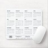 Witte minimalistische vibes 2024 monogram kalender muismat (Met muis)