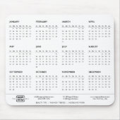 Witte minimalistische vibes 2024 monogram kalender muismat (Voorkant)