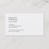 Witte minimalistische Visitekaartjes (Achterkant)