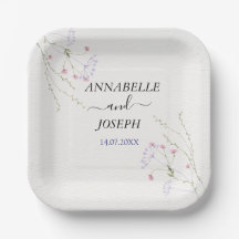 Witte minimalistische waterverf bloemen bruiloft