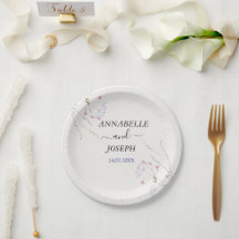 Witte minimalistische waterverf bloemen bruiloft