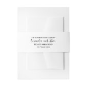 Witte minimalistische zeep buikband uitnodigingen wikkel (Voorkant Voorbeeld)