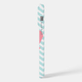 Witte Mint & Roze Zigzag Patroon Schelp iPhone Hoesje (Linkerkant)