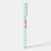 Witte Mint & Roze Zigzag Patroon Schelp iPhone Hoesje (Rechterkant)