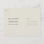 Witte Mocha Cream Moderne Bloemige Save the Date Aankondigingskaart (Achterkant)