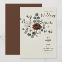 Witte Mocha Crème Moderne Bloemige Bruiloft