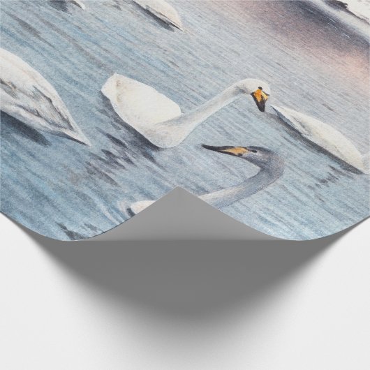 Witte moddervis op een meer. Waterverf schilderen Cadeaupapier (Hoek)