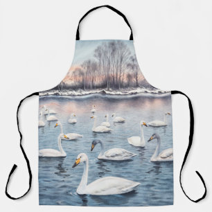 Witte moddervis op een meer. Waterverf schilderen Schort
