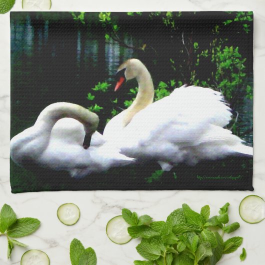 Witte modderwitjes theedoek (Gevouwen)