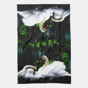 Witte modderwitjes theedoek