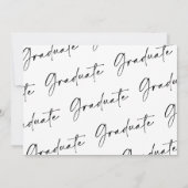 Witte Moderne Afstudeerdop Foto Afstuderen Aankondiging (Achterkant)