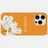 Witte Moderne Bloem Personaliseer Naam Case-Mate iPhone Case (Achterkant (horizontaal))