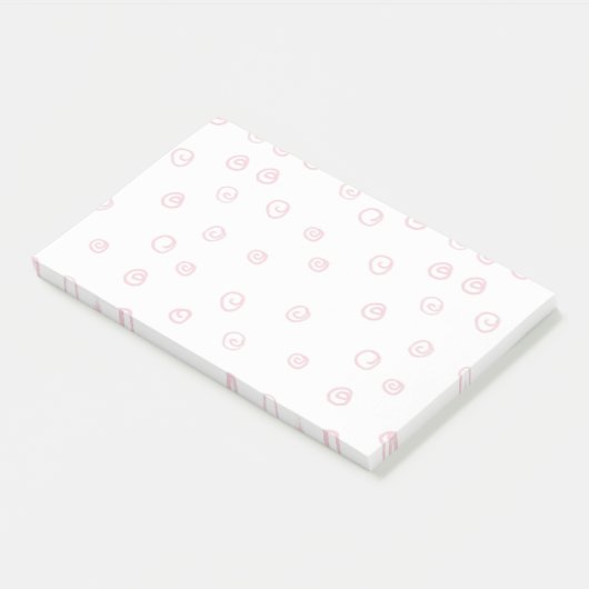 Witte moderne Blush Doodle wervelingen Post-it® Notes (Schuin)
