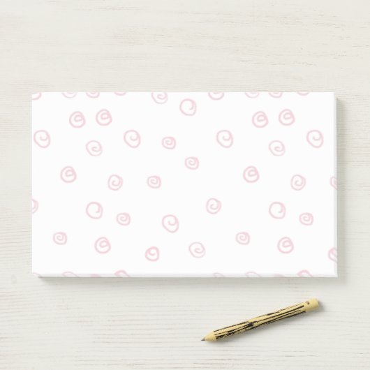 Witte moderne Blush Doodle wervelingen Post-it® Notes (Op bureau)