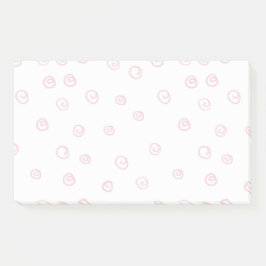Witte moderne Blush Doodle wervelingen Post-it® Notes