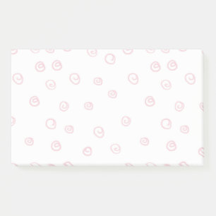 Witte moderne Blush Doodle wervelingen Post-it® Notes