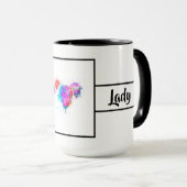 Witte Moderne Boss Lady Ballon Ringer 15oz Mok (Voorkant rechts)