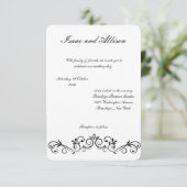 Witte moderne bruiloft uitnodiging - Elegant (Staand voorkant)