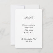 Witte moderne bruiloft uitnodiging - Elegant (Achterkant)