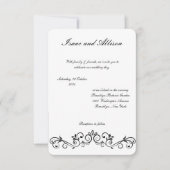Witte moderne bruiloft uitnodiging - Elegant (Voorkant)