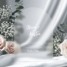 Witte Moderne Chic Script Minimalistische Trouwdag