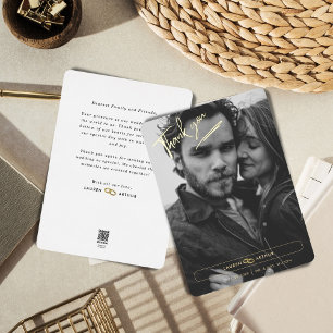 Witte Moderne Chique Minimale Foto Bruiloft Bedank Folie Uitnodiging