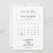 Witte Moderne Chique Minimale Foto Bruiloft Save The Date (Voorkant)
