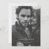 Witte Moderne Chique Minimale Foto Bruiloft Save The Date (Achterkant)